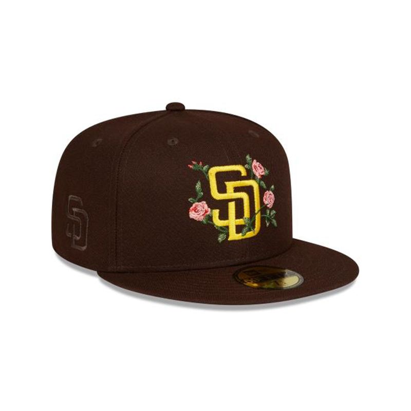 MLB San Diego Padres Bloom 59Fifty Fitted (CTQ9372) - Blue New Era Caps